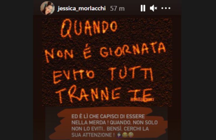Jessica Morlacchi e la storia su Instagram