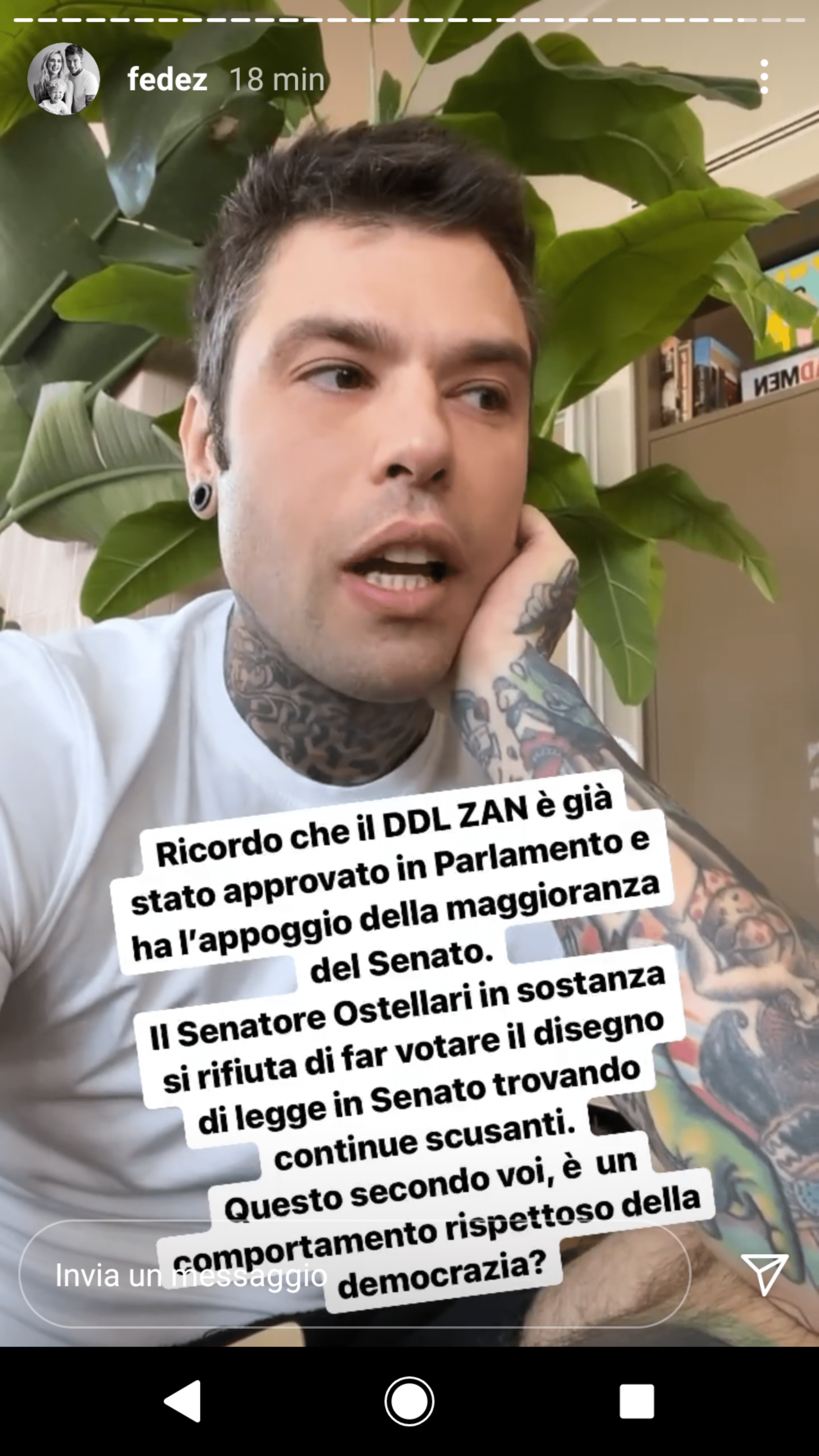 Fedez, continua la battaglia per Zan: quello che è successo è "tragicomico" - VIDEO