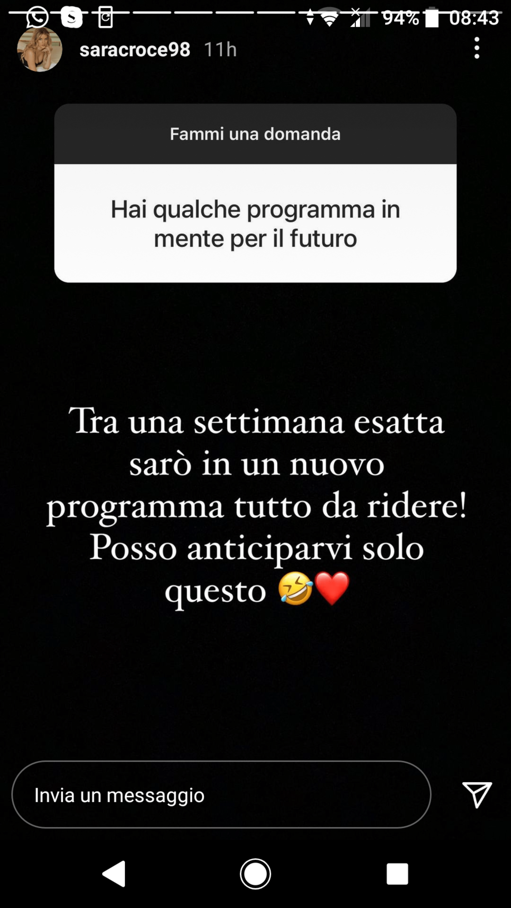 Sara Croce, Madre Natura torna in tv: l'annuncio su Instagram è strepitoso