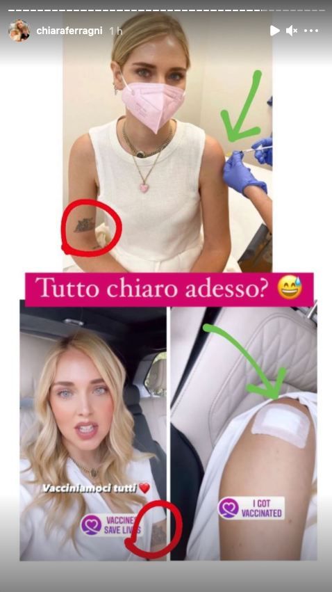 Chiara Ferragni si vaccina, lei mostra il braccio errato sui social: fan in rivolta! 