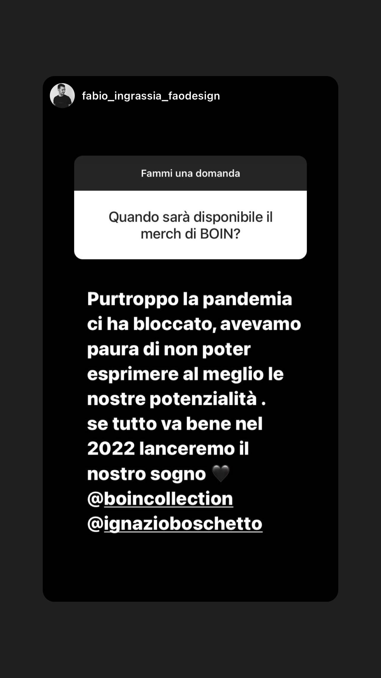 Ignazio Boschetto screen (Stories Instagram)