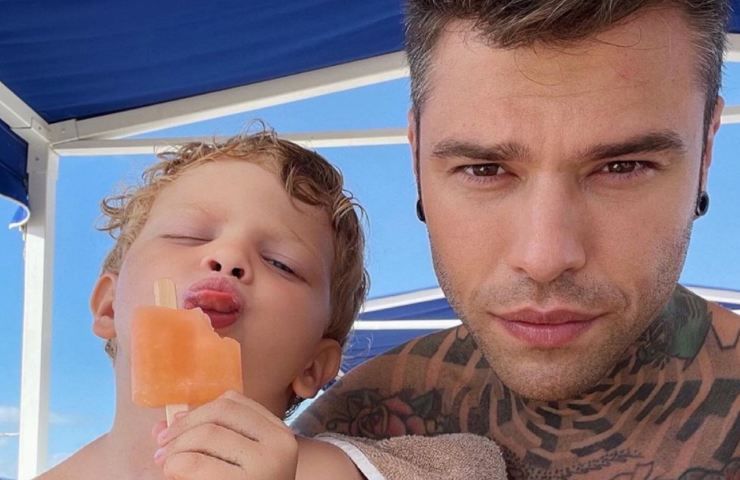 Fedez ed il figlio Leone