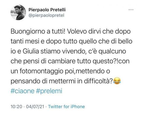 Pierpaolo Petrelli senza freni dopo l'annuncio social: c'entrano il padre e la Gregoraci