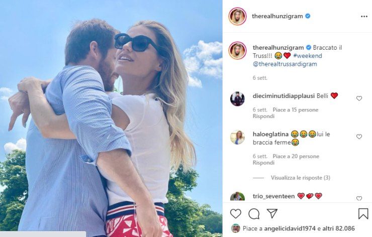 michelle hunziker e tomaso trussardi si abbracciano