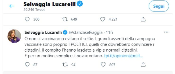 selvaggia lucarelli twitta