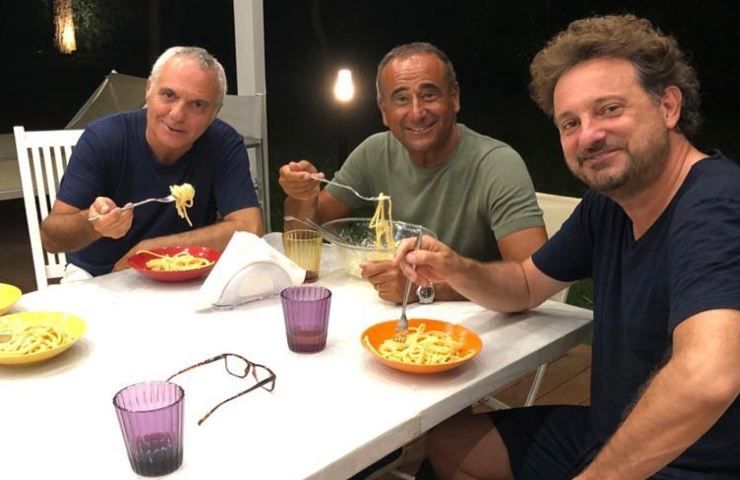 Giorgio Panariello con Carlo Conti e Leonardo Pieraccioni