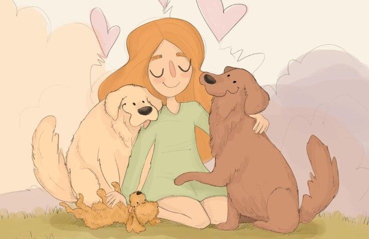 Vanessa Incontrada con i suoi cuccioli in un disegno realizzato per lei