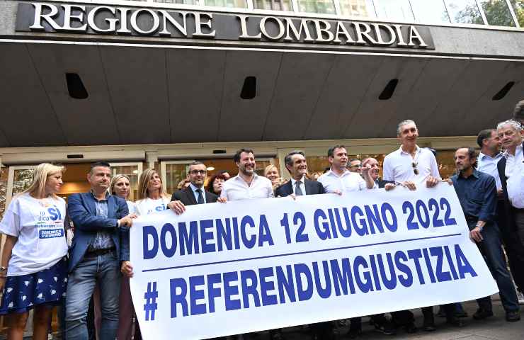 manifestazione referendum giustizia Lega