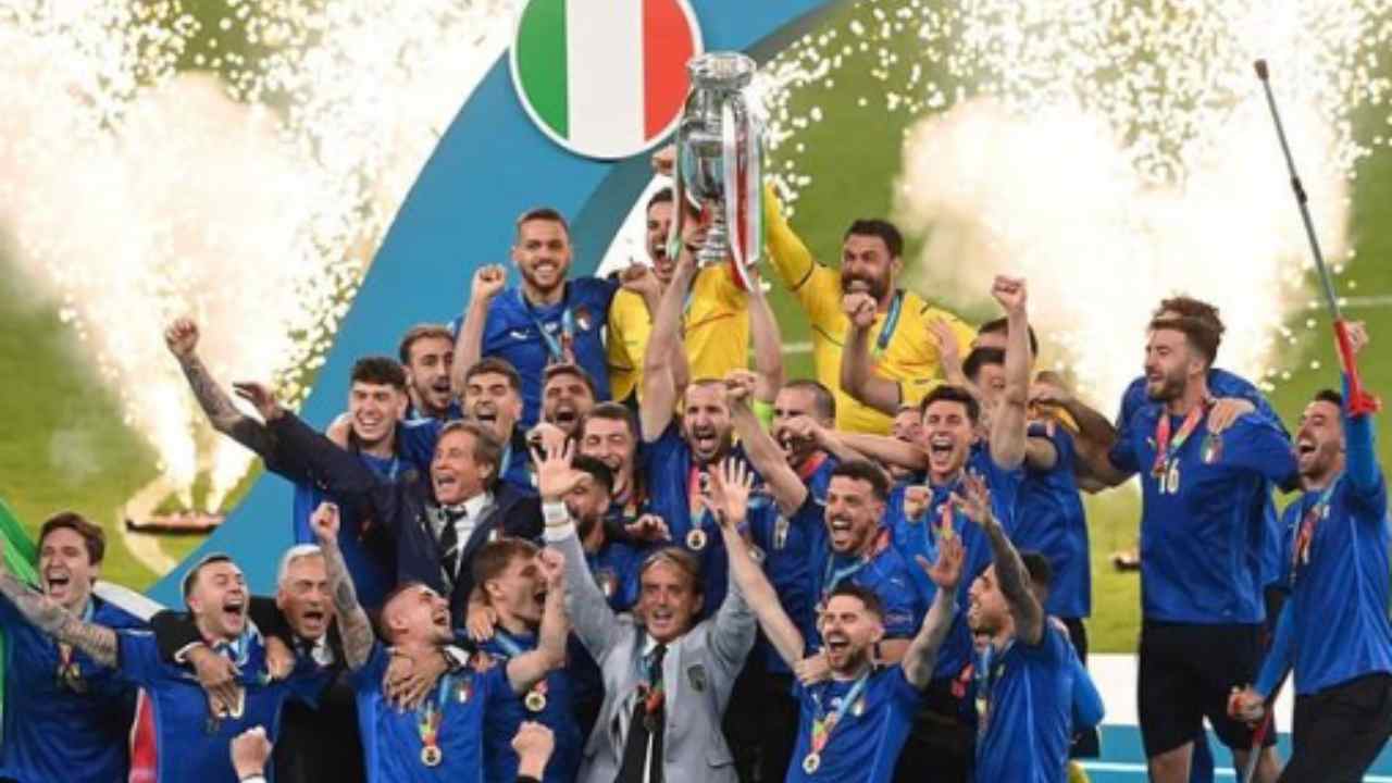 Azzurri campioni con Mancini