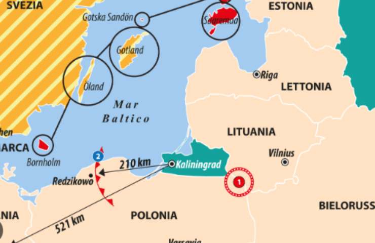 Cartina geografica con Borholm