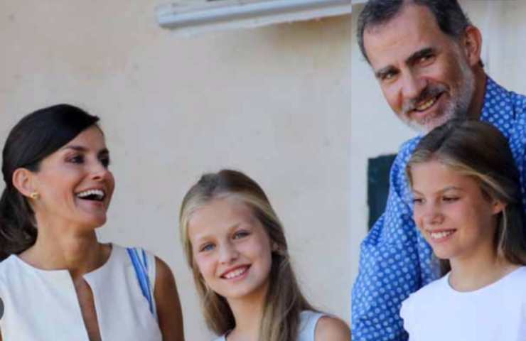 Letizia e Felipe con le figlie Sofia e Leonor